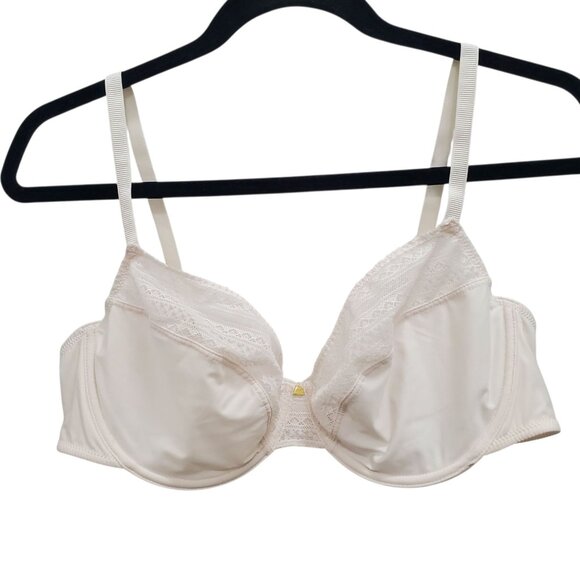 Passionata‎ France P40550 White Lace Trim Underwire Unlined Demi Bra US Size 40C - Picture 1 of 8
